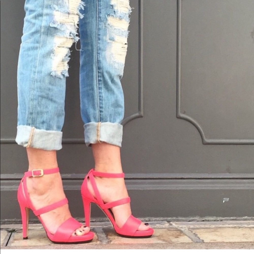 Jimmy Choo hot pink platform sandal